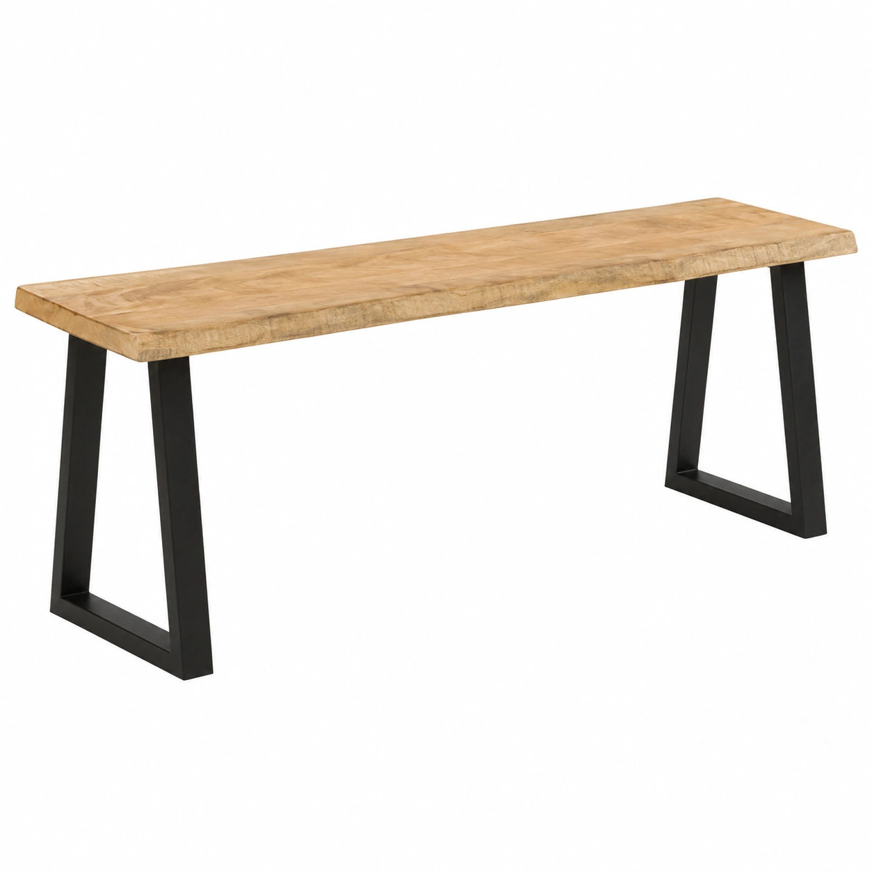 Banco de Madera de Mango Maciza con Almacenamiento 105 cm para Dormitorio