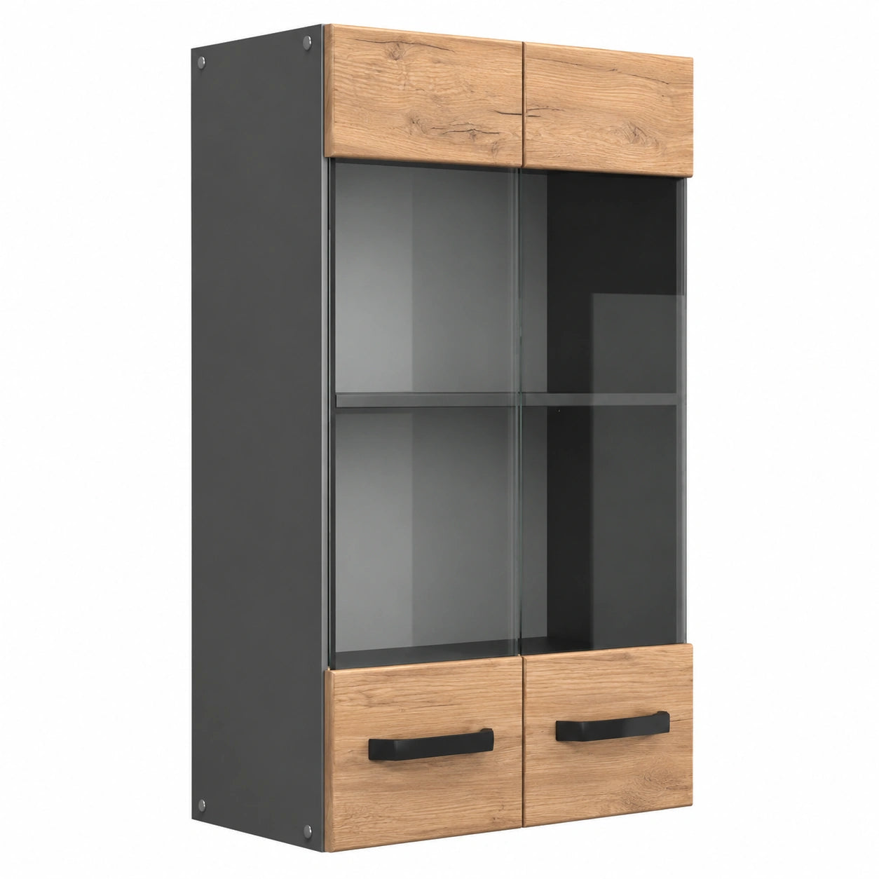 Armario de Cocina HOMCOM con 4 Puertas, 3 Estantes Ajustables y 5 Niveles de Almacenamiento, MDF y Aglomerado, Blanco Brillante