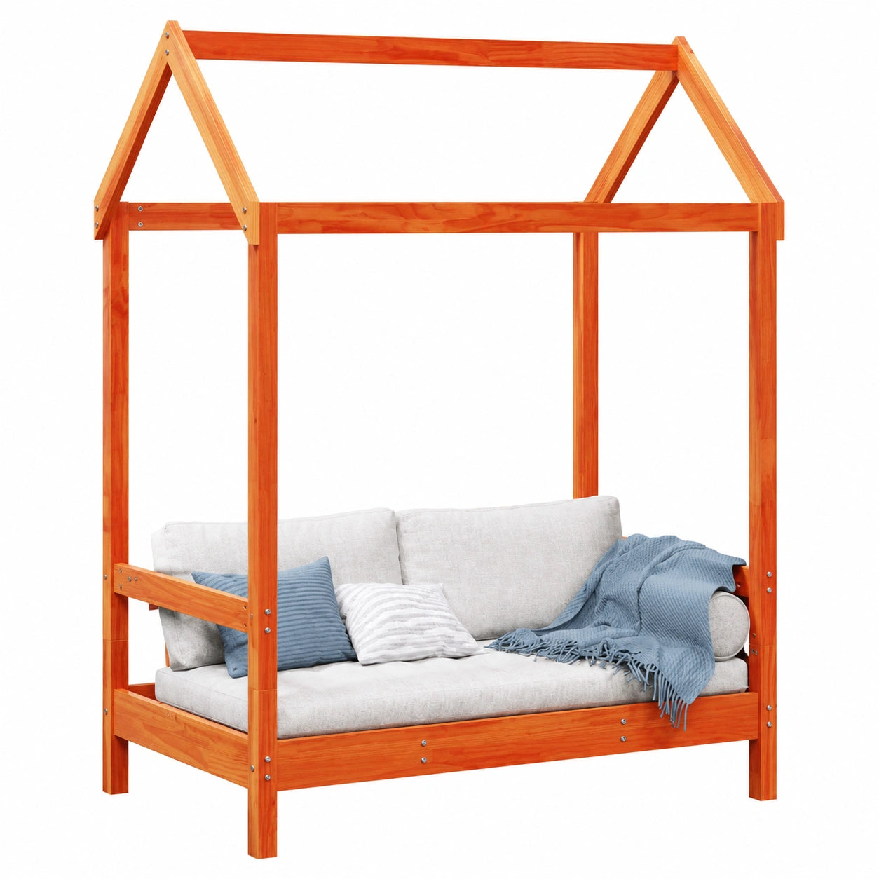 Baúl Banco de Madera de Pino Maciza con Almacenaje para Dormitorio, Marrón 117,5x70x176,5cm