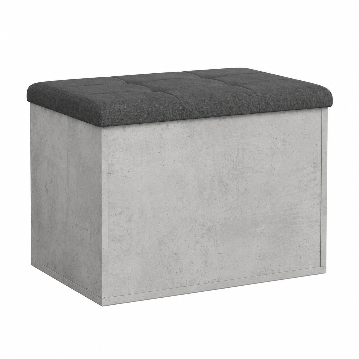 Banco de almacenamiento de madera gris 62x42x45cm, baúl para dormitorio, reposapiés de sofá
