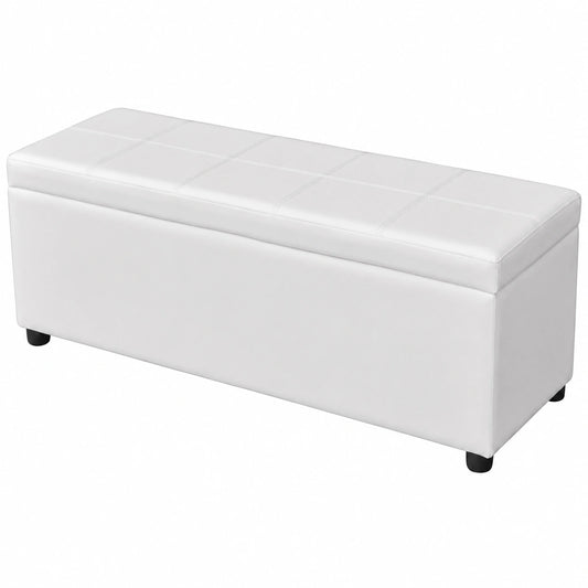 Banco de Almacenamiento Blanco de Madera para Dormitorio