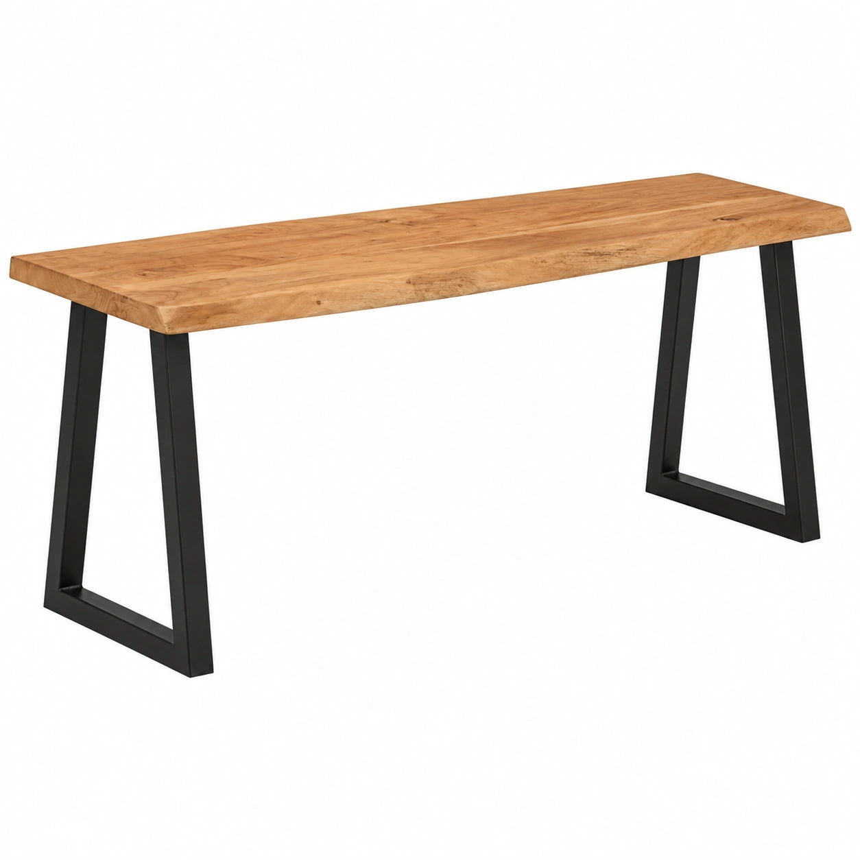 Banco de Almacenaje de Madera de Acacia Natural 105 cm para Dormitorio