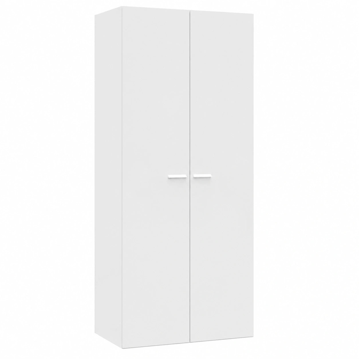 Armario Moderno Blanco de 2 Puertas para Dormitorio, 180x79x52 cm, Colección Tibet