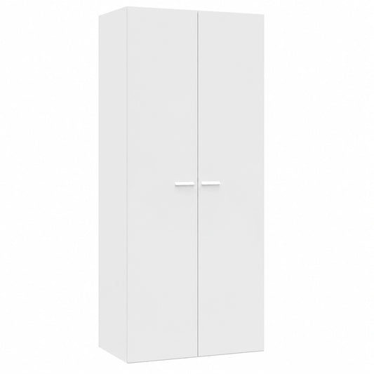 Armario Moderno Blanco de 2 Puertas para Dormitorio, 180x79x52 cm, Colección Tibet