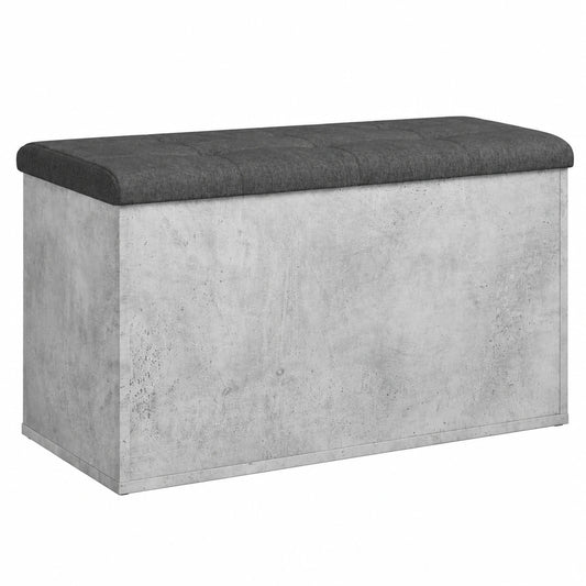 Banco de Almacenaje Gris de Madera de Ingeniería 82x42x45cm para Dormitorio