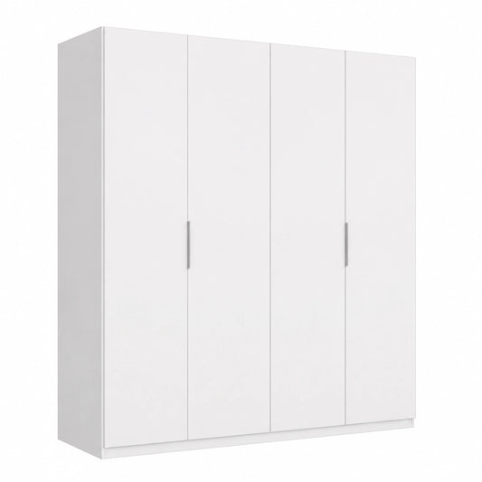 Armario de Matrimonio 4 Puertas Blanco Brillante 200x180x52 cm