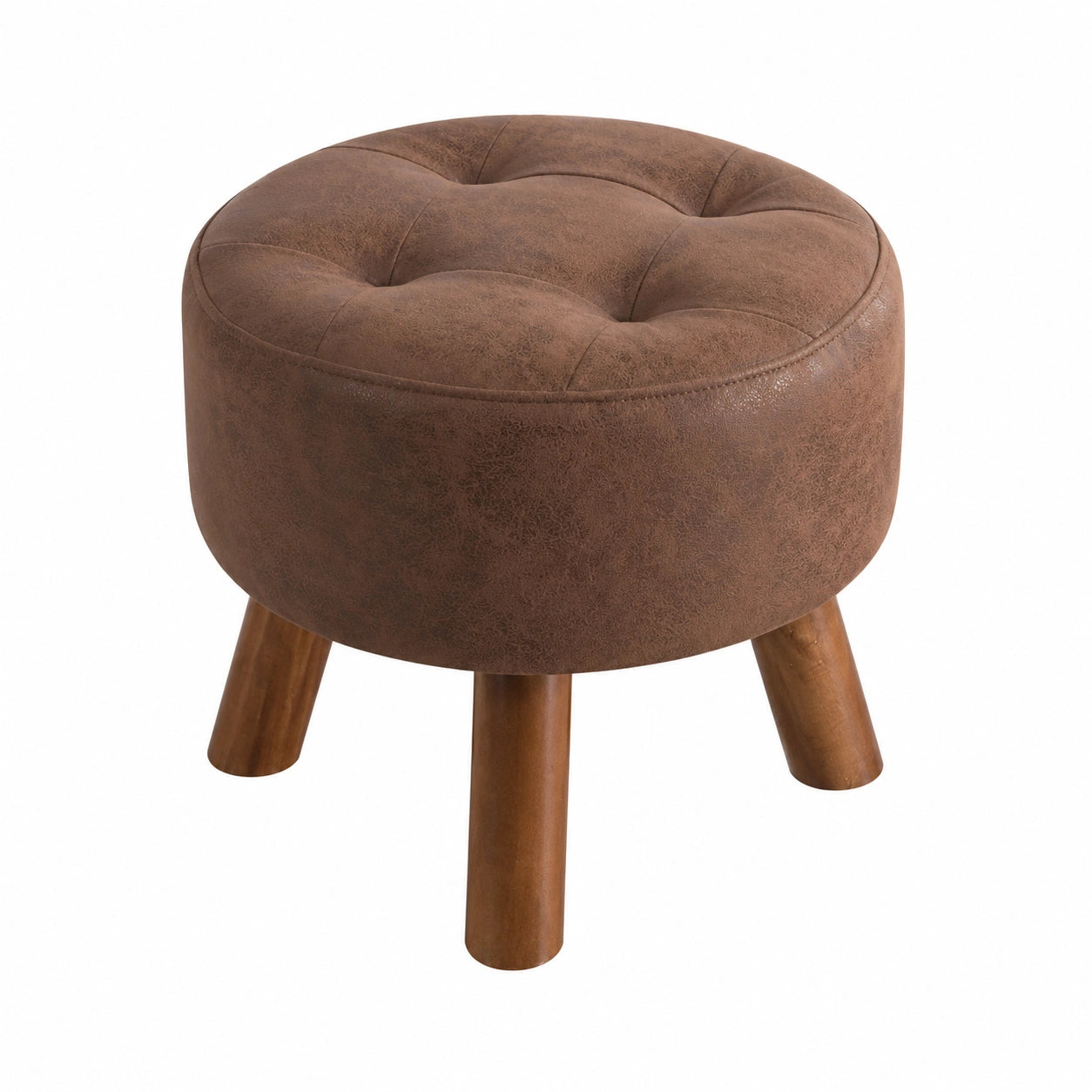 Taburete Vintage con Patas de Madera para Salón y Dormitorio