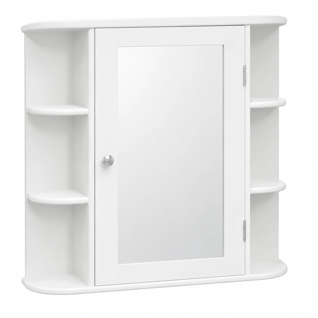 Armario de Baño Montado en Pared, Espejo con Almacenamiento y Estantes Ajustables, Blanco 65x17x63 cm