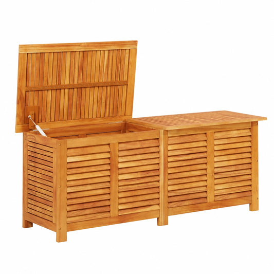 Cofre de Madera de Acacia para Interior y Exterior, Banco de Almacenamiento Funcional, 150x50x56 cm