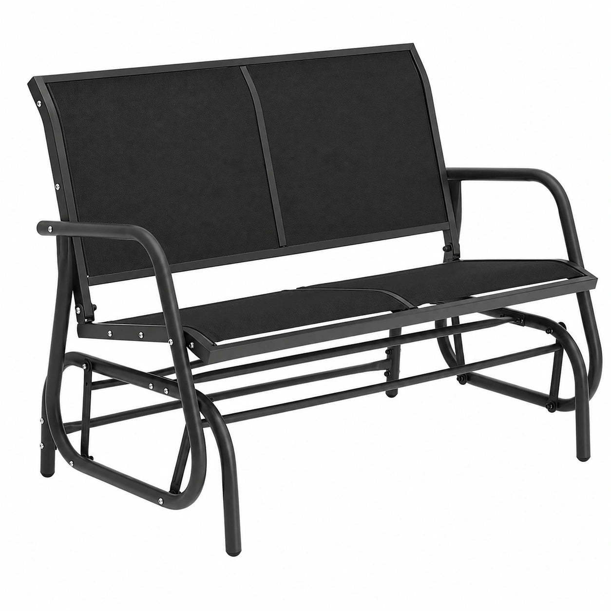 Sofá Columpio de Jardín tectake® Negro, Estructura de Acero, Fácil Montaje