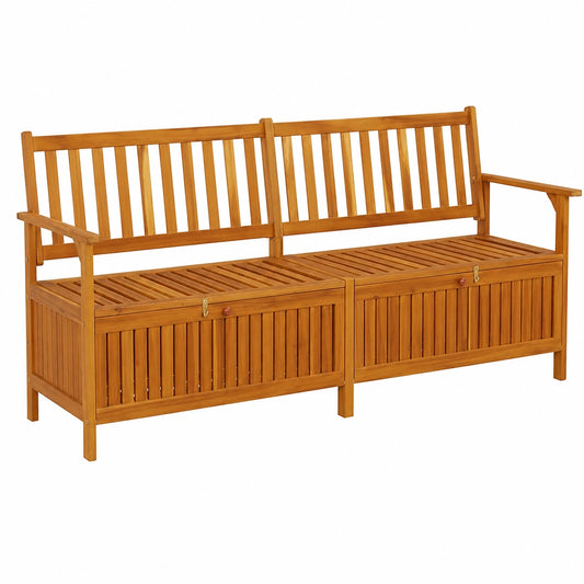 Banco de Almacenaje de Madera de Acacia, 170 cm - Baúl para Dormitorio con Reposapiés