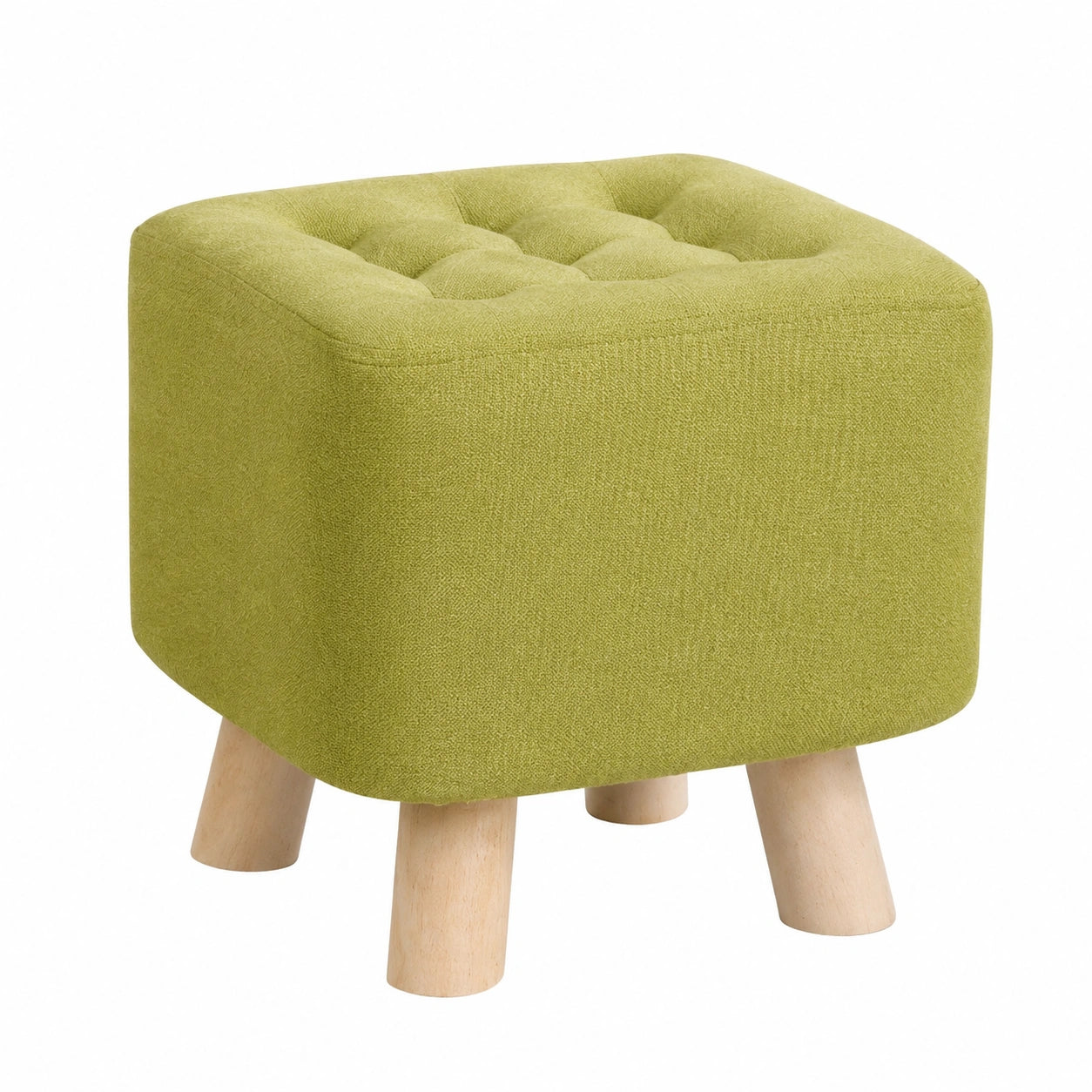 Taburete Ottoman de Madera con Cubierta Transpirable para Salón