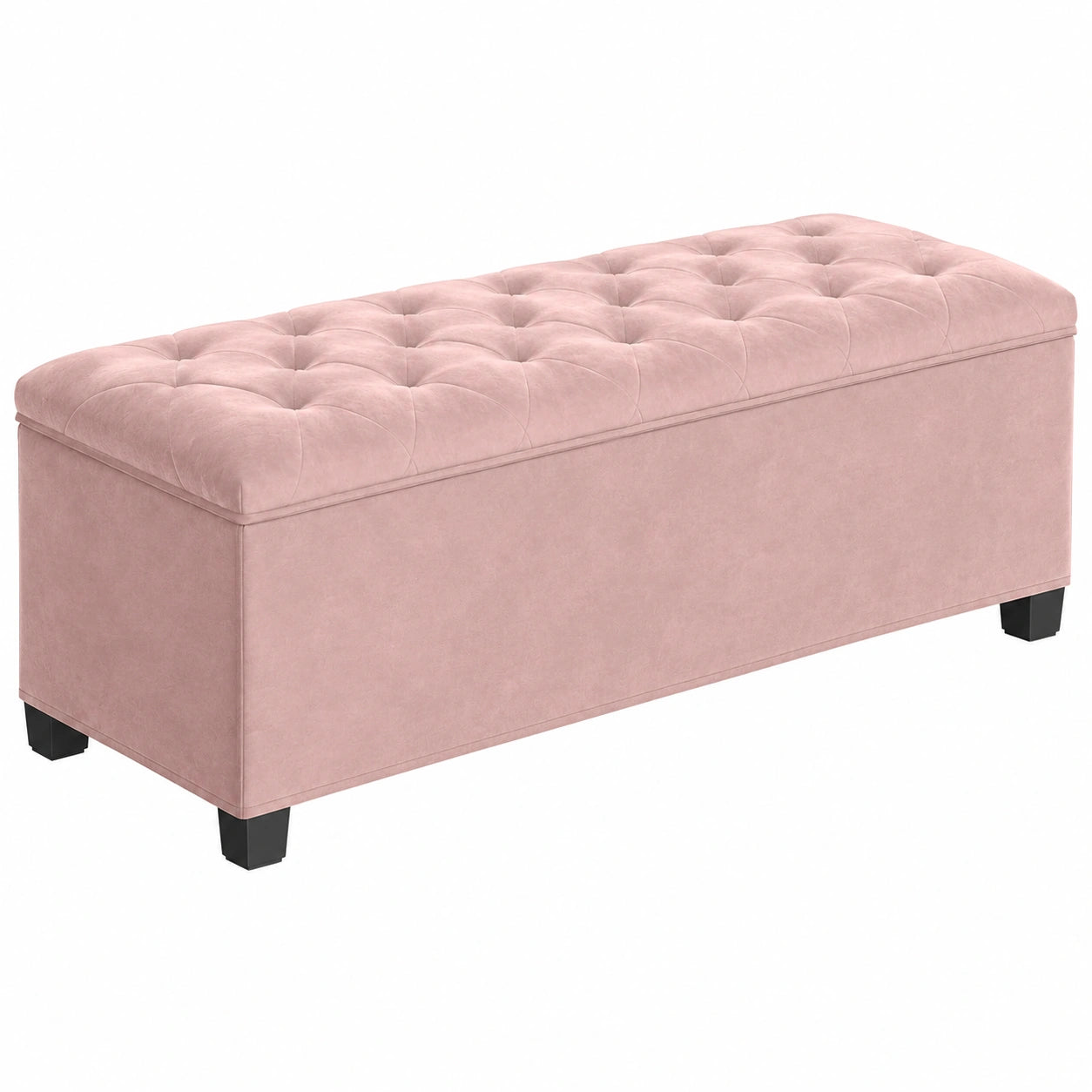 Banco de Almacenaje con Patas Rosa, 40 x 110 x 39 cm, Soporta 300 kg, para Sala, Dormitorio y Entrada