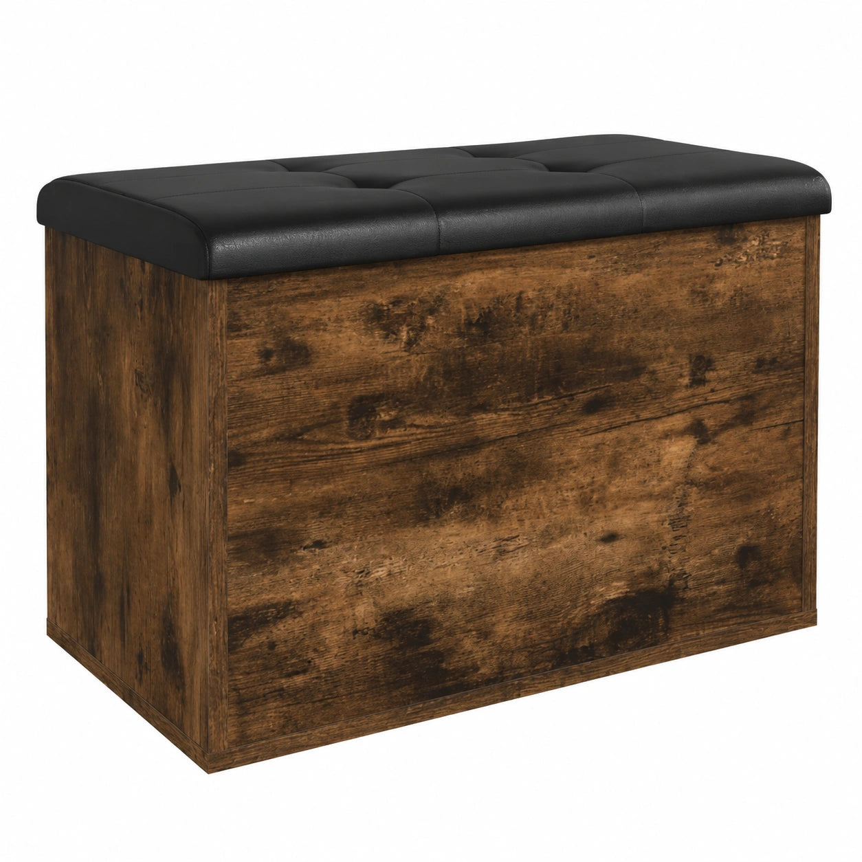 Banco de Almacenamiento en Madera de Roble Ahumado 62x42x45cm para Dormitorio